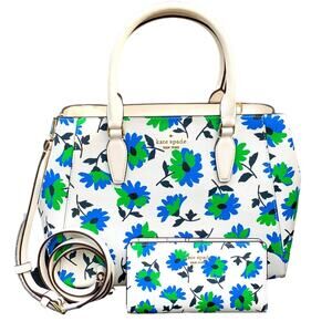 Kate Spade Kristi Park Posies Printed Satchel and Bifold Slim Wallet Set